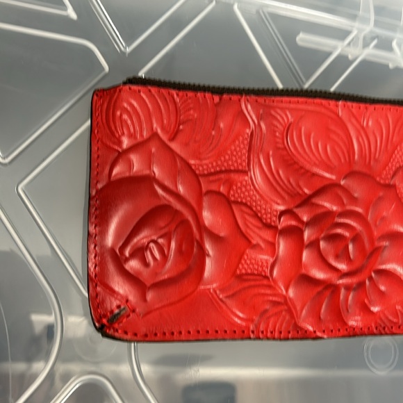 PATRICIA NASH Italian leather St Croce Leather Wristlet/Wallet-Tooled Florence - Picture 5 of 10